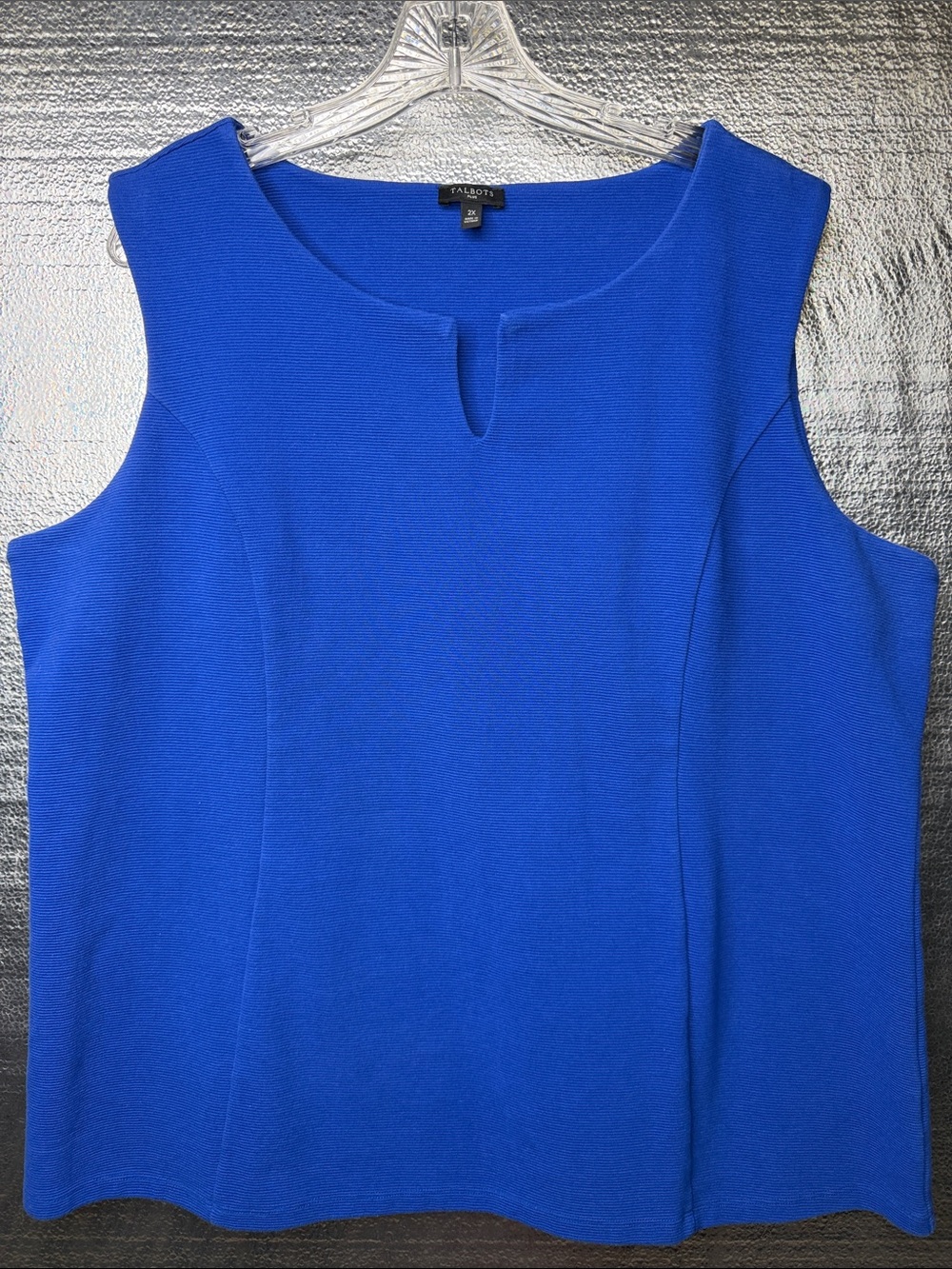 Talbots Sleeveless Notch-Neck Shell in Cobalt Blue